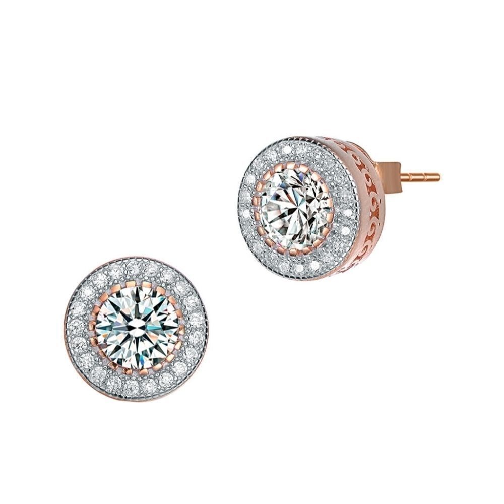 Genevive 18 K Rose Gold Vermeil Earrings